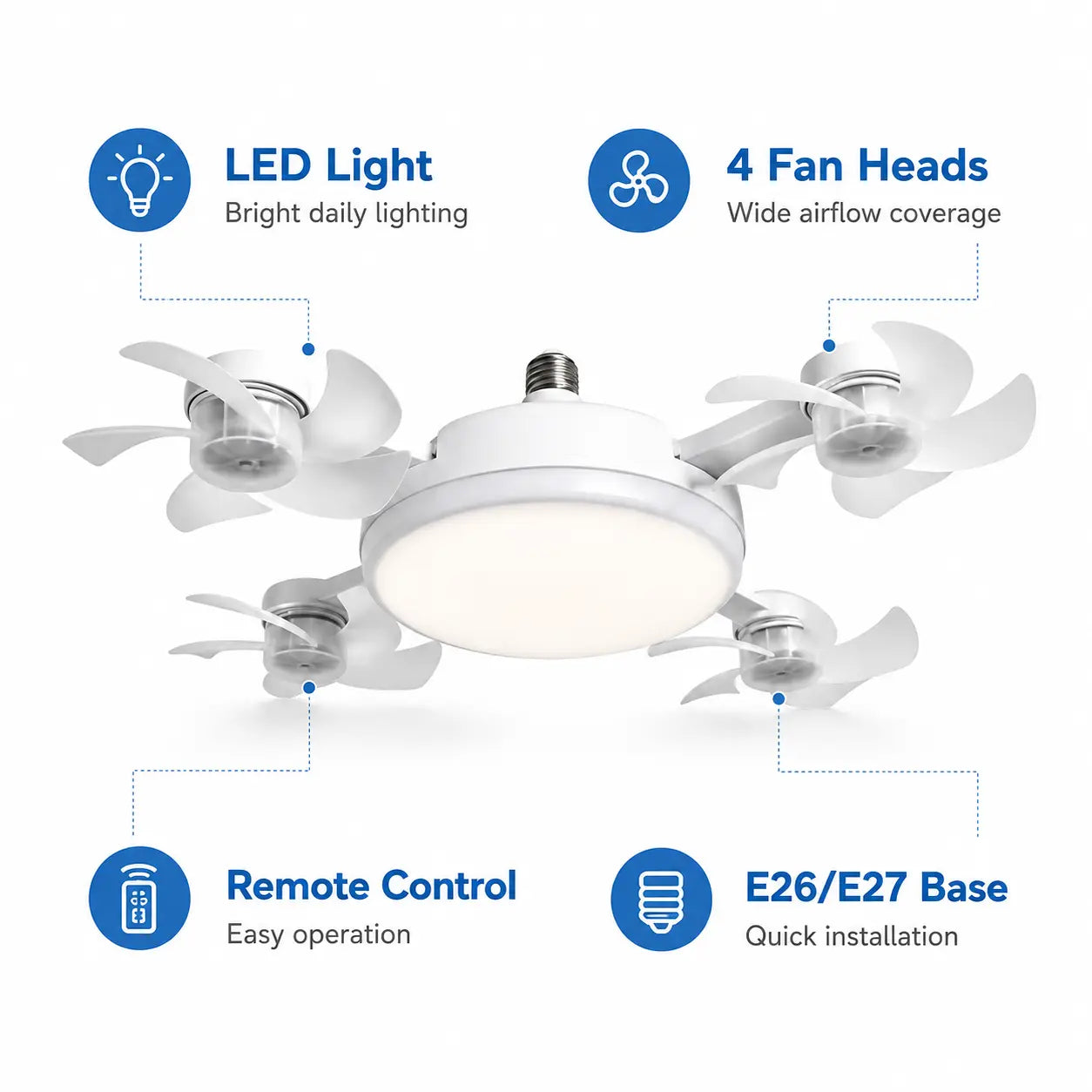 Smart Screw-In Ceiling Fan & Light