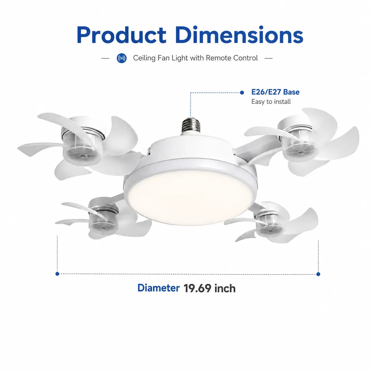 Smart Screw-In Ceiling Fan & Light