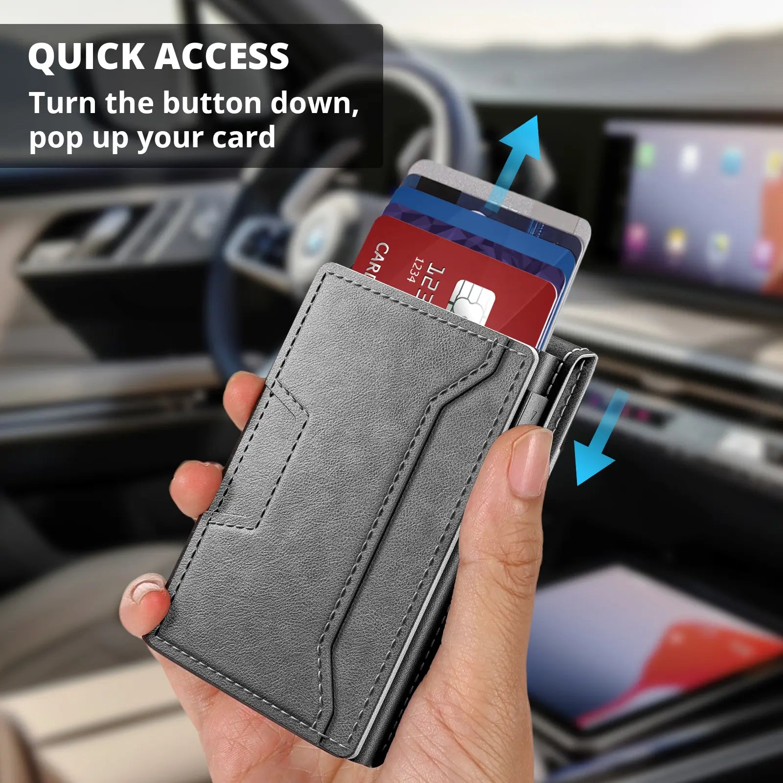 Men's RFID Leather Wallet with Magnetic Phone Holder | 9 Card Slots & Slim Capacity